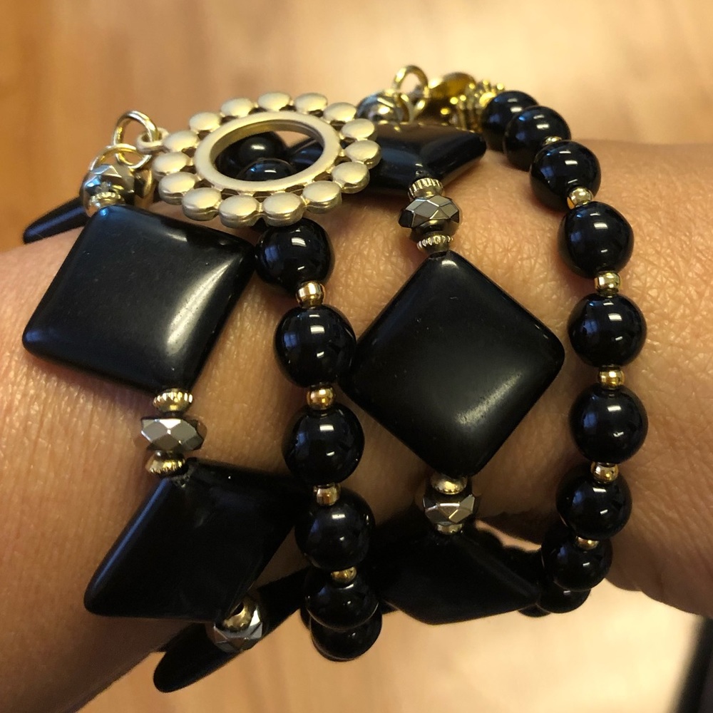Set 4 bracelet Ónix Gold